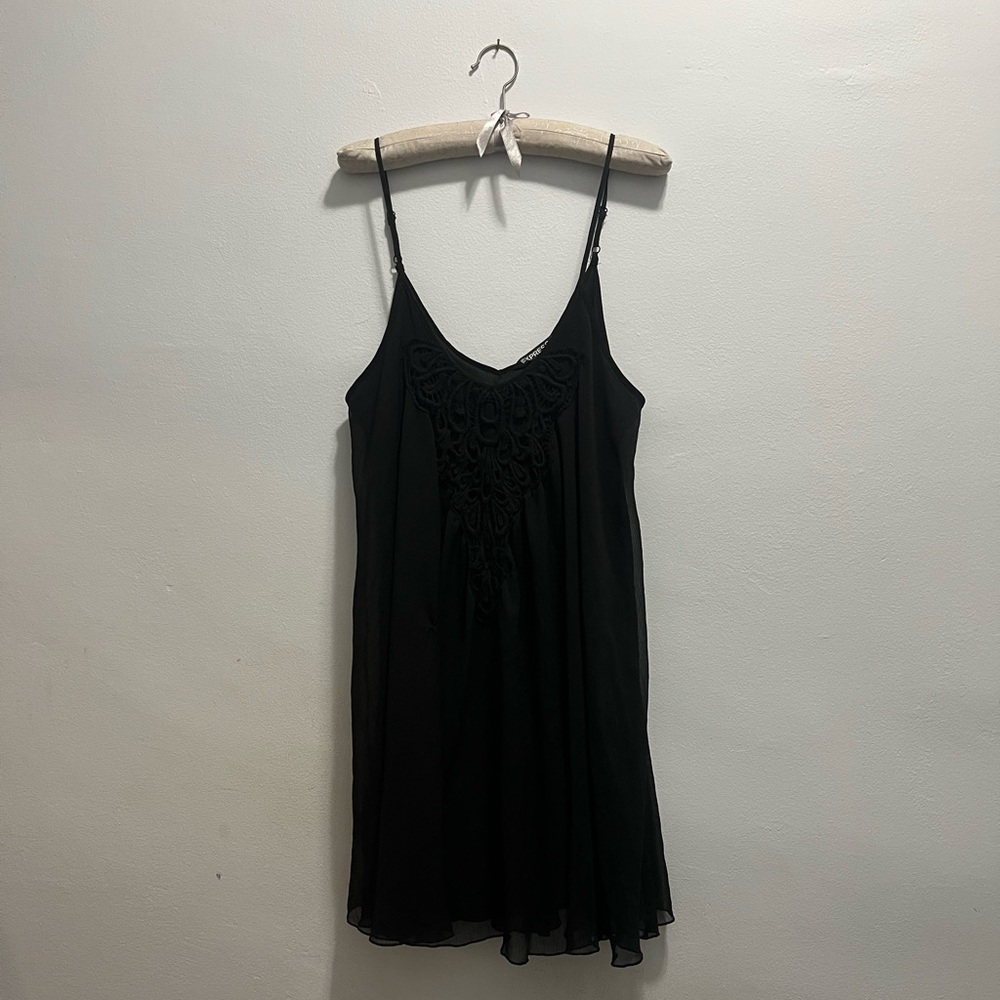 Black Express dress with embroidered detail
